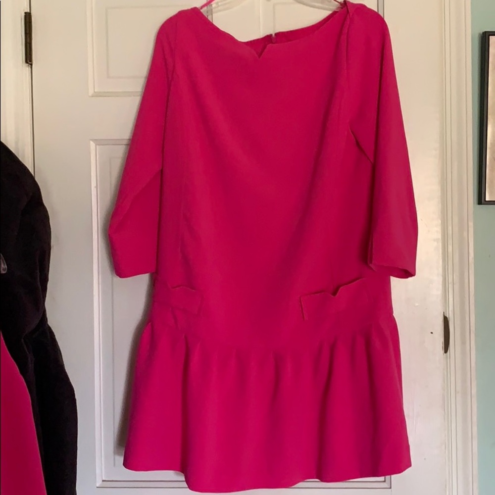 Victoria Beckham hot pink short dress.